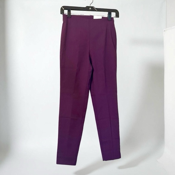 Millennium Skinny Crop Side Zipper Stretch Womens Pants Purple Size 4 NEW - Picture 2 of 6